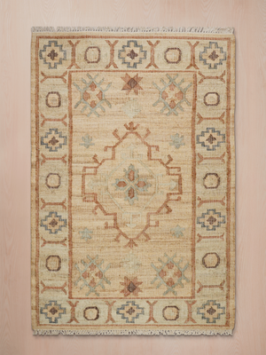 Preksha Hand-woven Jute Geometric Rug - Natural