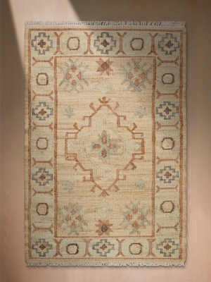 Preksha Hand-woven Jute Geometric Rug - Natural