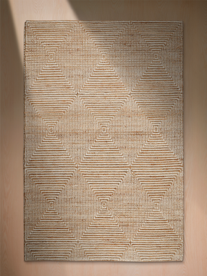Falak Hand-woven Jute Geometric Rug - Natural
