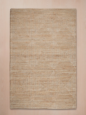 Falak Hand-woven Jute Geometric Rug - Natural