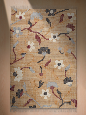 Daisy Hand-woven Jute Floral Rug - Brown