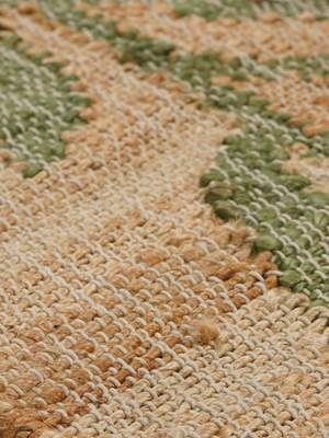 Olive Bliss Hand-woven Jute Floral Rug - Olive Green
