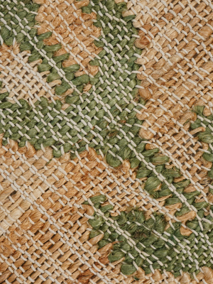 Olive Bliss Hand-woven Jute Floral Rug - Olive Green