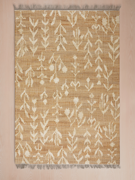 Olive Bliss Hand-woven Jute Rug - Ivory