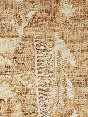 Olive Bliss Hand-woven Jute Floral Rug - Ivory