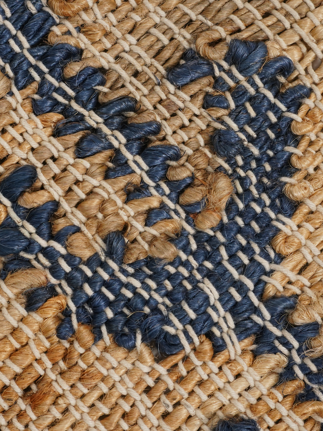 Olive Bliss Hand-woven Jute Rug - Navy