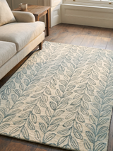 Blooming Blue Hand-tufted Wool Rug