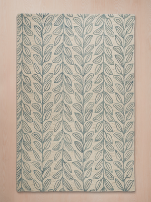 Blooming Blue Hand-tufted Wool Floral Rug - Turqouise Blue