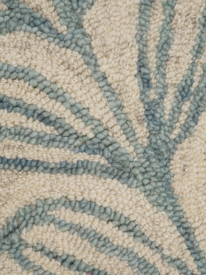 Blooming Blue Hand-tufted Wool Floral Rug - Turqouise Blue