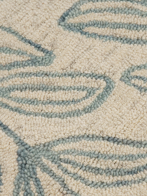 Blooming Blue Hand-tufted Wool Floral Rug - Turqouise Blue