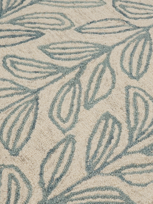 Blooming Blue Hand-tufted Wool Floral Rug - Turqouise Blue