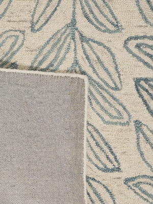Blooming Blue Hand-tufted Wool Floral Rug - Turqouise Blue