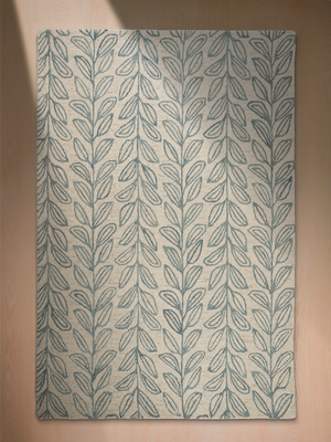 Blooming Blue Hand-tufted Wool Floral Rug - Turqouise Blue