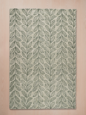 Blooming Green Hand-tufted Wool Floral Rug - Olive Green