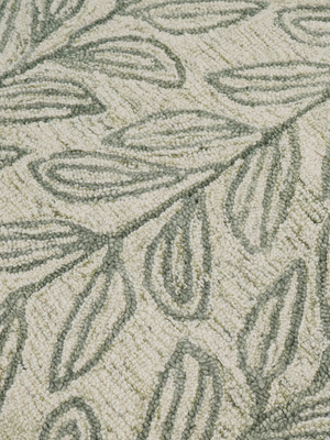 Blooming Green Hand-tufted Wool Floral Rug - Olive Green