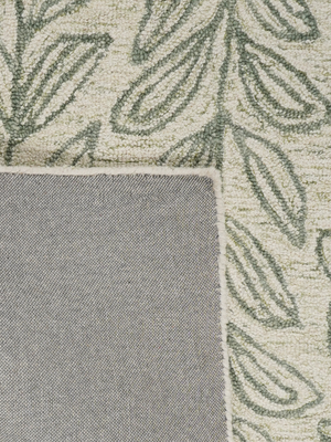 Blooming Green Hand-tufted Wool Floral Rug - Olive Green