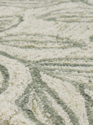 Blooming Green Hand-tufted Wool Floral Rug - Olive Green