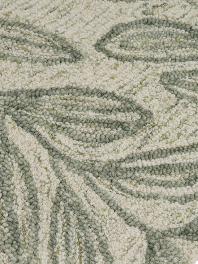 Blooming Green Hand-tufted Wool Rug