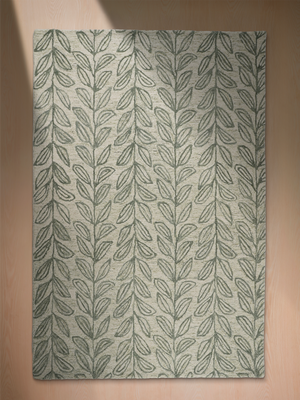 Blooming Green Hand-tufted Wool Floral Rug - Olive Green