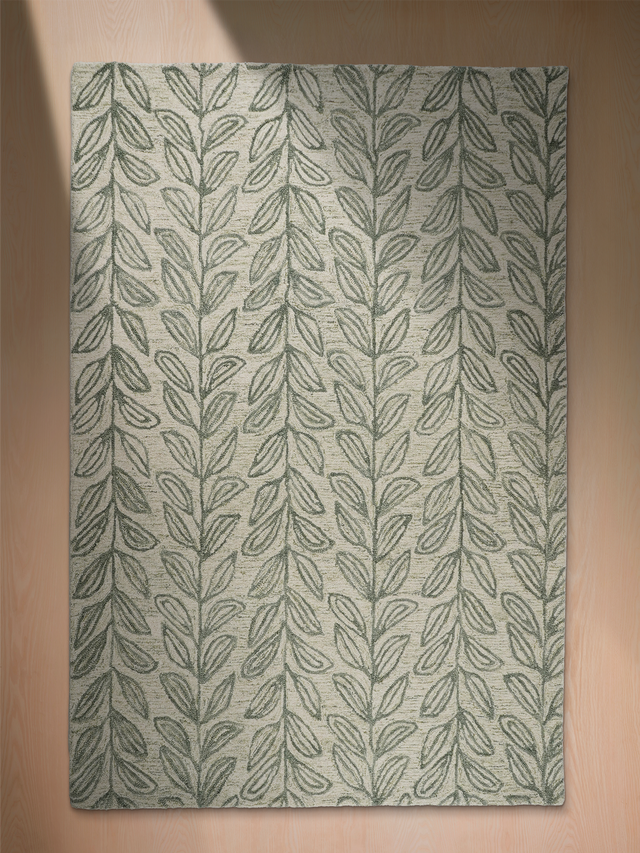 Blooming Green Hand-tufted Wool Rug