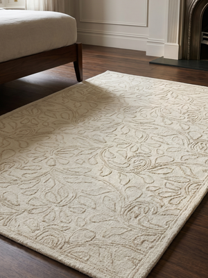Jodi Hand-tufted Wool Floral Rug - Beige