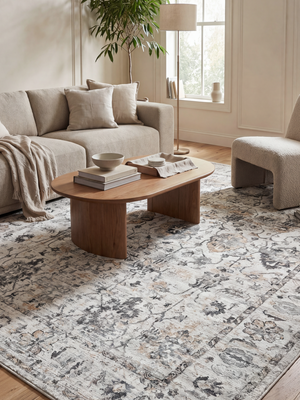 Nuvara Wool-Viscose Handloom Rug - Grey