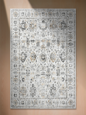 Nuvara Wool-Viscose Handloom Rug - Grey
