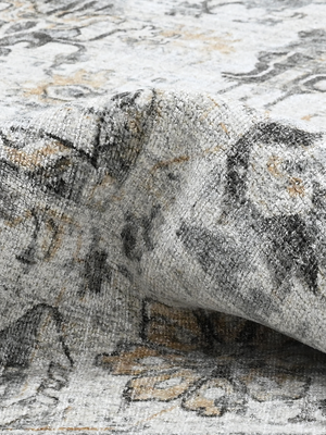 Nuvara Wool-Viscose Handloom Rug - Grey