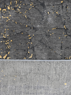 Aroth Hand-knotted Wool & Bamboo Silk Rug - Charcoal