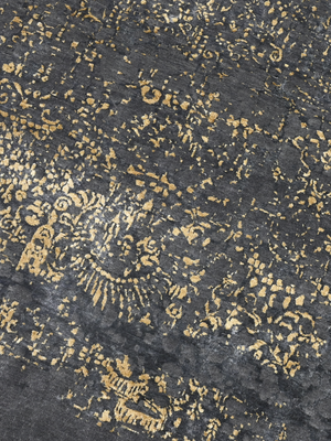 Aroth Hand-knotted Wool & Bamboo Silk Rug - Charcoal