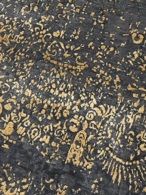 Aroth Hand-knotted Wool & Bamboo Silk Rug - Charcoal