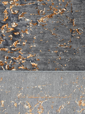 Velmora Hand-knotted Wool & Bamboo Silk Rug - Charcoal