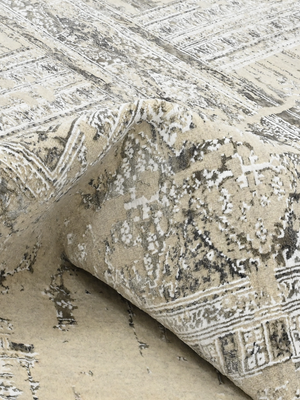 Vaari Wool & Bamboo Silk Hand-Knotted Rug - Beige