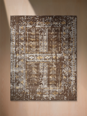 Kaelis Hand-knotted Wool & Bamboo Silk Rug - Brown