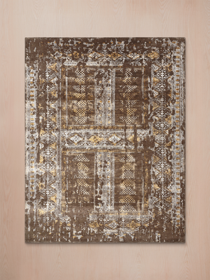 Kaelis Hand-knotted Wool & Bamboo Silk Rug - Brown