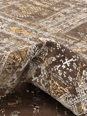 Kaelis Hand-knotted Wool & Bamboo Silk Rug - Brown