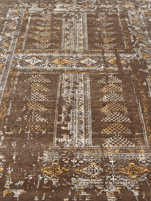 Kaelis Hand-knotted Wool & Bamboo Silk Rug - Brown