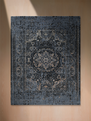 Orvyn Hand-knotted Wool & Bamboo Silk Rug - Charcoal