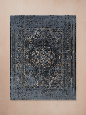Orvyn Hand-knotted Wool & Bamboo Silk Rug - Charcoal