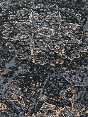 Orvyn Hand-knotted Wool & Bamboo Silk Rug - Charcoal