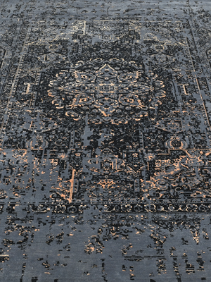 Orvyn Hand-knotted Wool & Bamboo Silk Rug - Charcoal