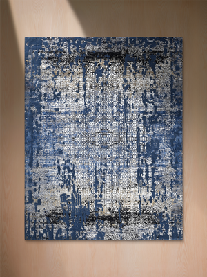 Seran Hand-knotted Wool & Bamboo Silk Rug - Blue