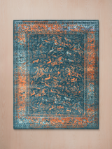 Marvella Hand-Knotted Wool & Bamboo Silk Rug - Teal Blue