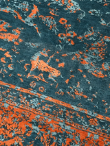 Marvella Hand-Knotted Wool & Bamboo Silk Rug - Teal Blue