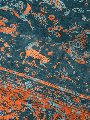 Marvella Hand-Knotted Wool & Bamboo Silk Persian Rug - Teal Blue