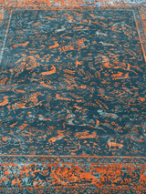 Marvella Hand-Knotted Wool & Bamboo Silk Rug - Teal Blue