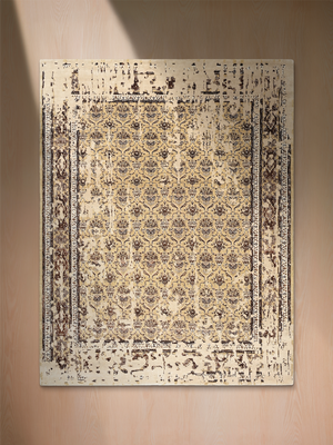 Thalen Hand-knotted Wool & Bamboo Silk Rug - Beige