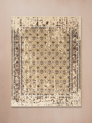 Thalen Hand-knotted Wool & Bamboo Silk Rug - Beige