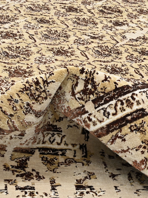Thalen Hand-knotted Wool & Bamboo Silk Rug - Beige