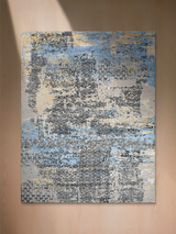 Alvren Hand-Knotted Wool & Bamboo Silk Rug - Grey